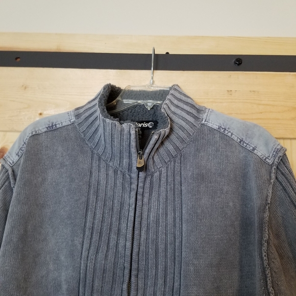 Solaris Full Zip High Fleece Collar Knit Sweater - Picture 8 of 8